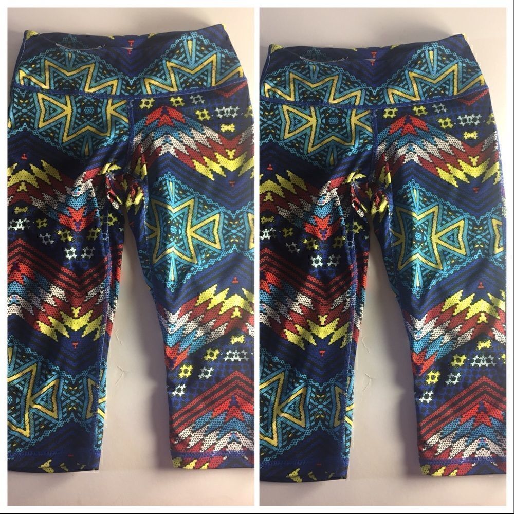 Z by Zella Multicolor Printed Stretch Capri